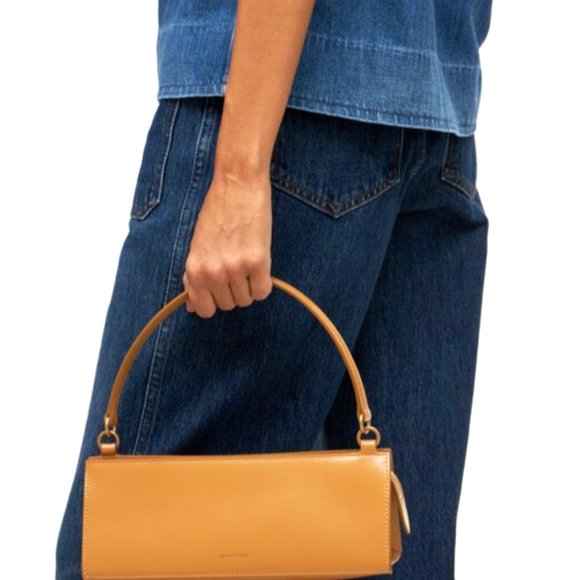 Women’s Pencil Case Leather Shoulder Bag-Caramel - Picture 9 of 9